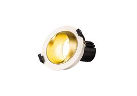 DM202367  Bonia 9 Powered by Tridonic 9W 770lm 2700K 24° LED Engine,250mA White/Gold 27° Angled Round Downlight , DRIVER NOT INC. 5yrs Warranty